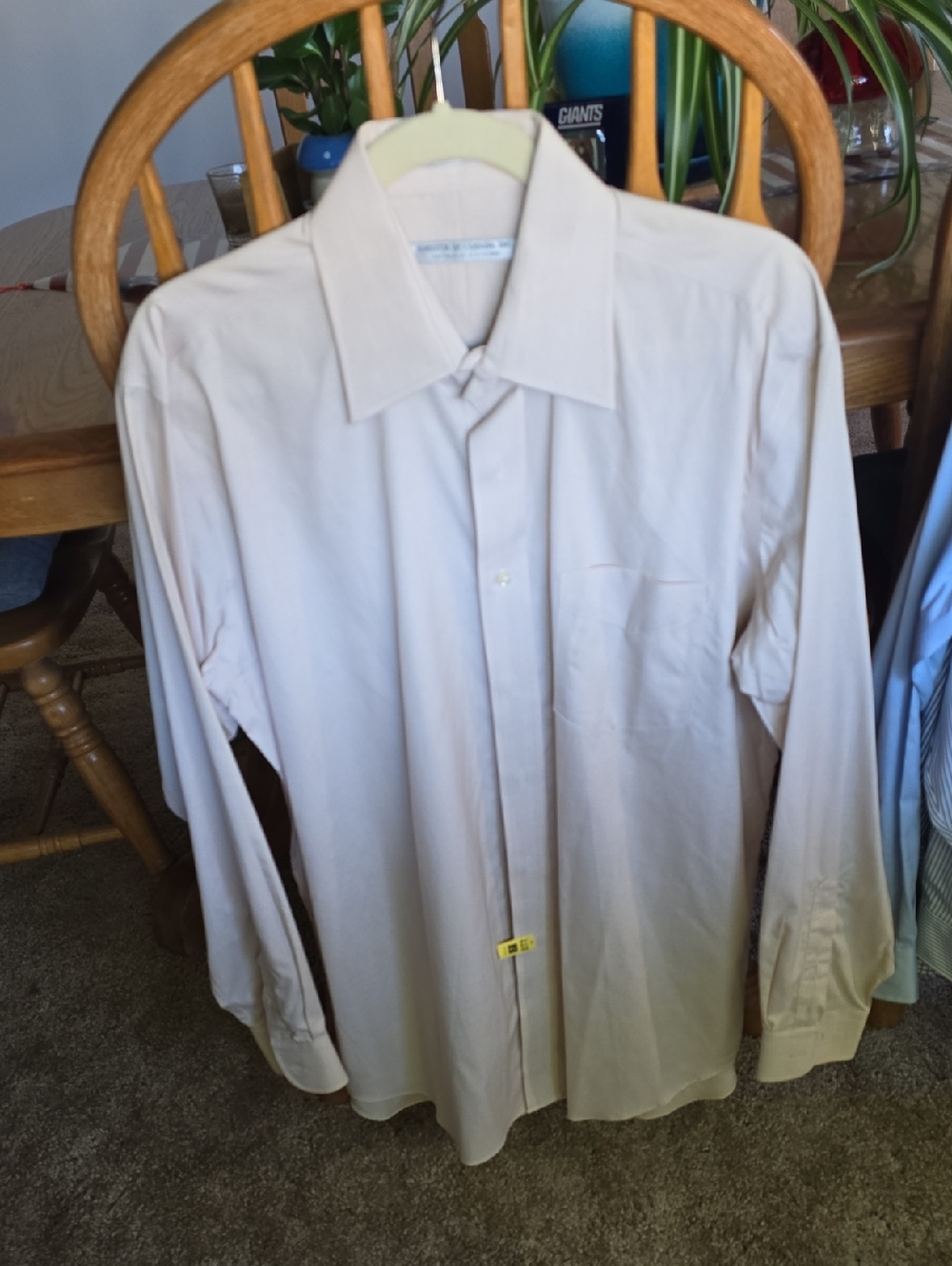 Men's Long-Sleeve Dress Shirt in Light Cream - Classic Tailored Style